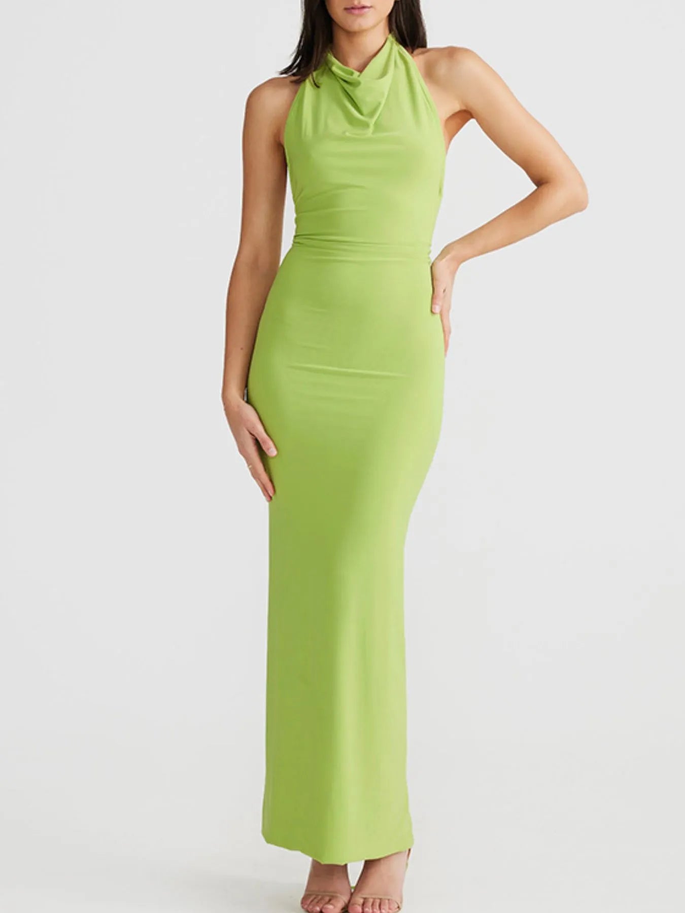 Backless Slit Sleeveless Bodycon Maxi Dress - Velora Luxury Fashion