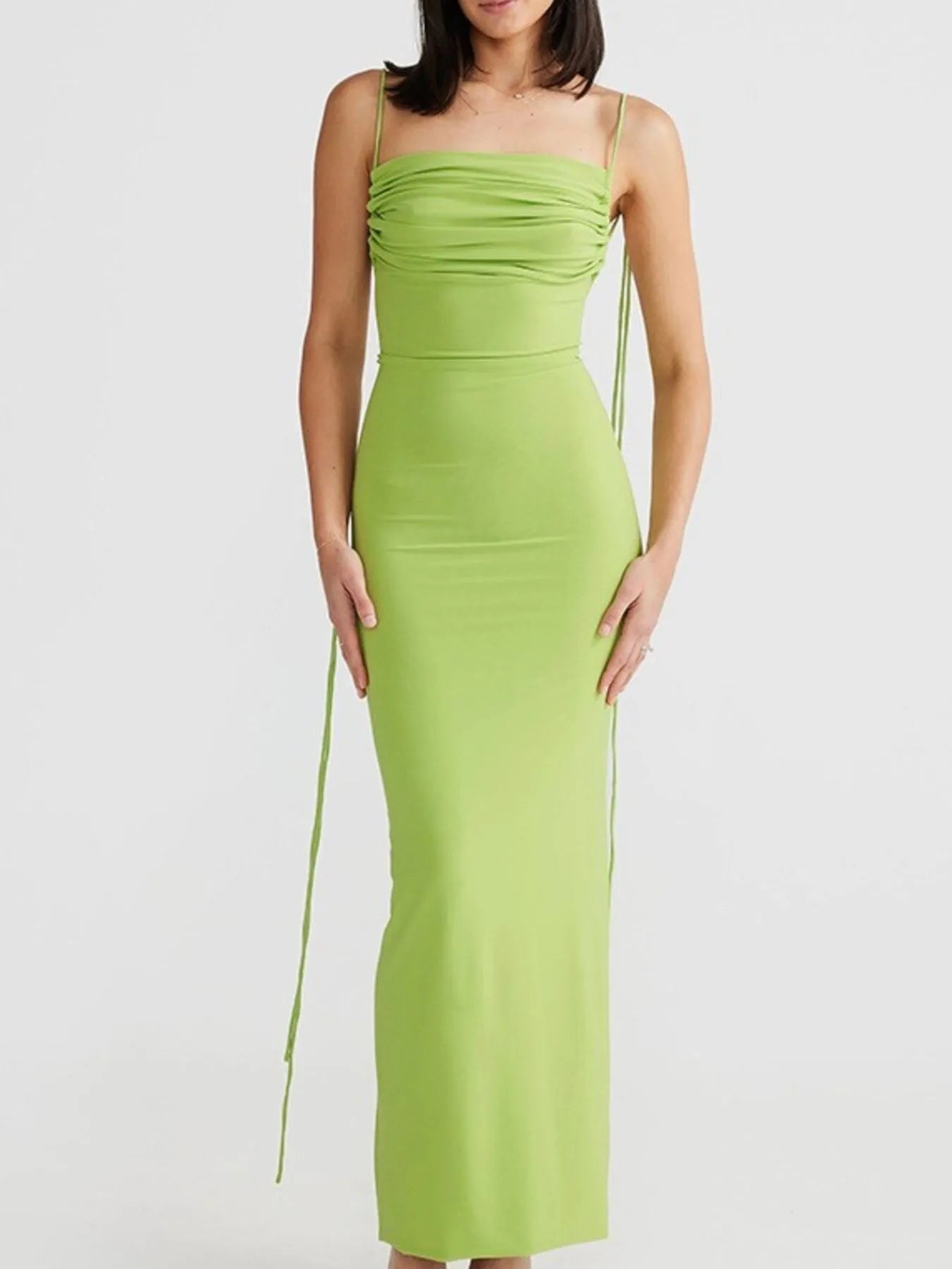 Backless Slit Sleeveless Bodycon Maxi Dress - Velora Luxury Fashion