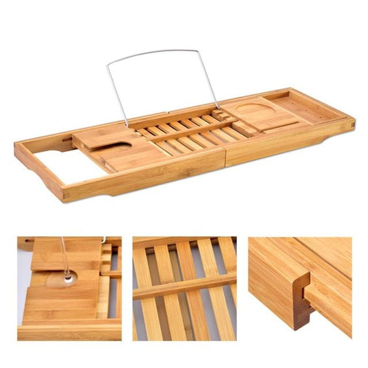 Bamboo Bath Caddy Tray - Velora Luxury Fashion