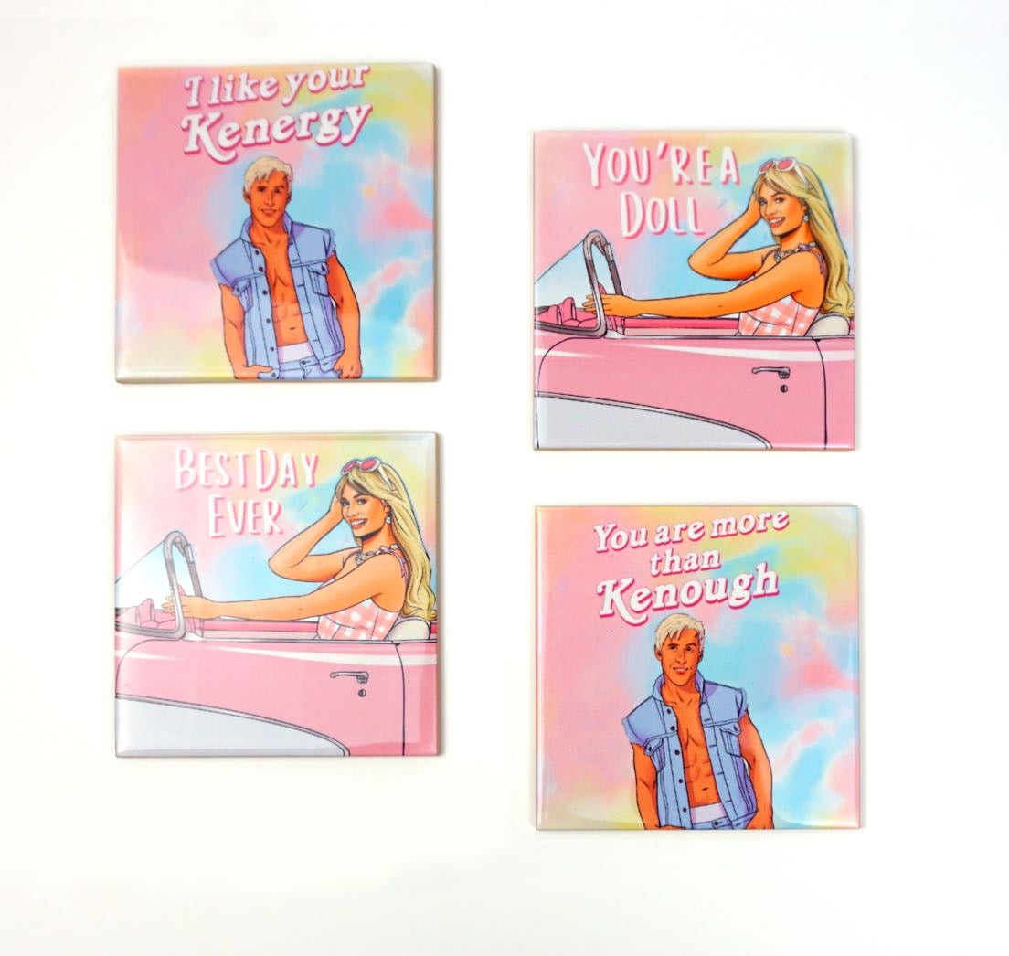 Barbie & Ken Coasters - Velora Luxury Fashion