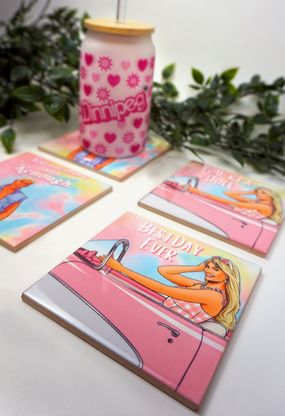 Barbie & Ken Coasters - Velora Luxury Fashion