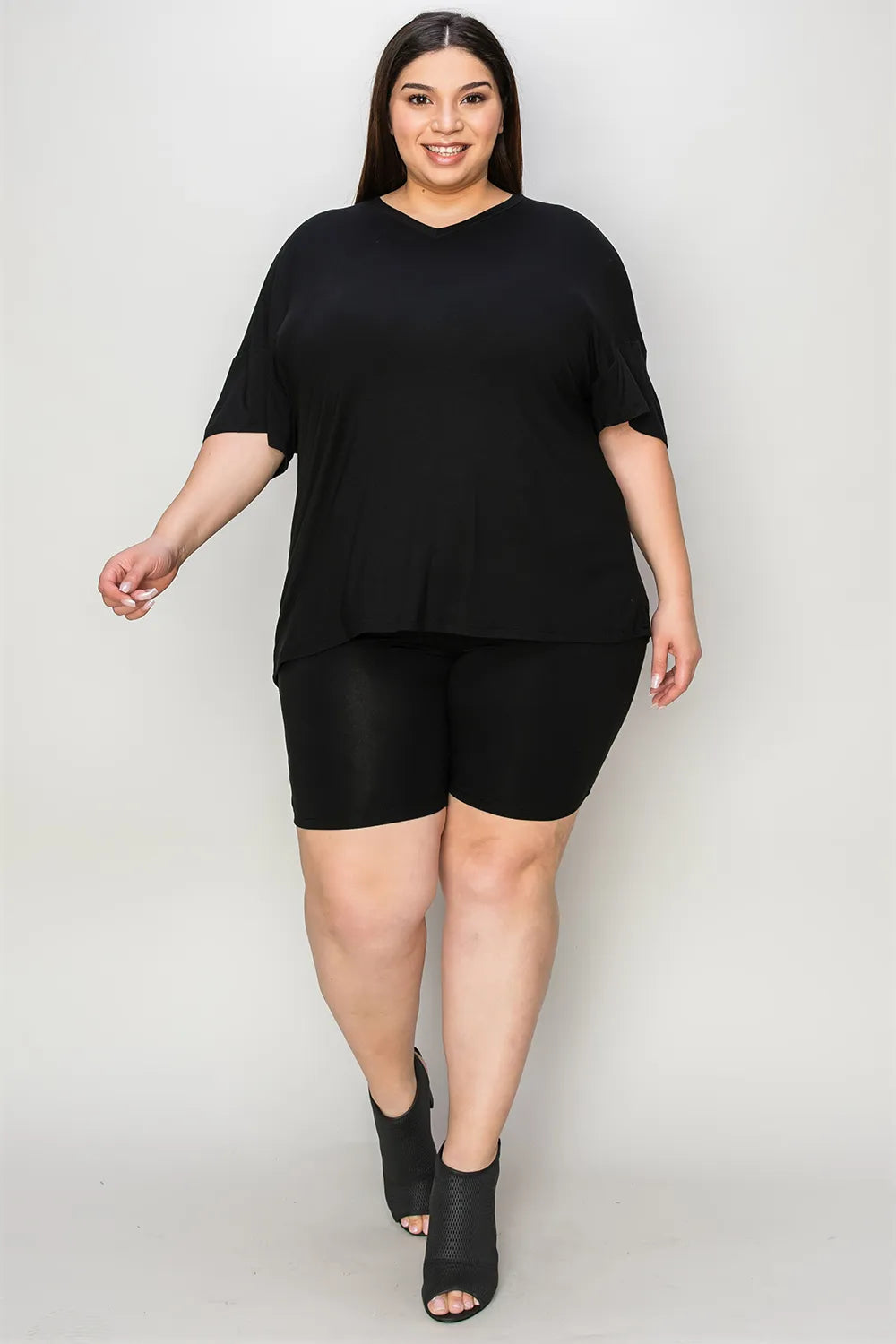 Basic Bae Bamboo Full Size  V-Neck Drop Shoulder T-Shirt and Shorts Set - Velora Luxury Fashion