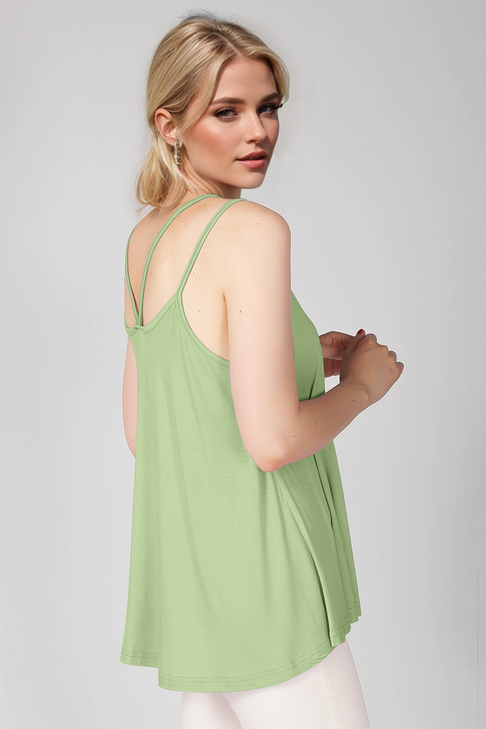 Basic Bae Bamboo Scoop Neck Double Spaghetti Straps Cami - Velora Luxury Fashion