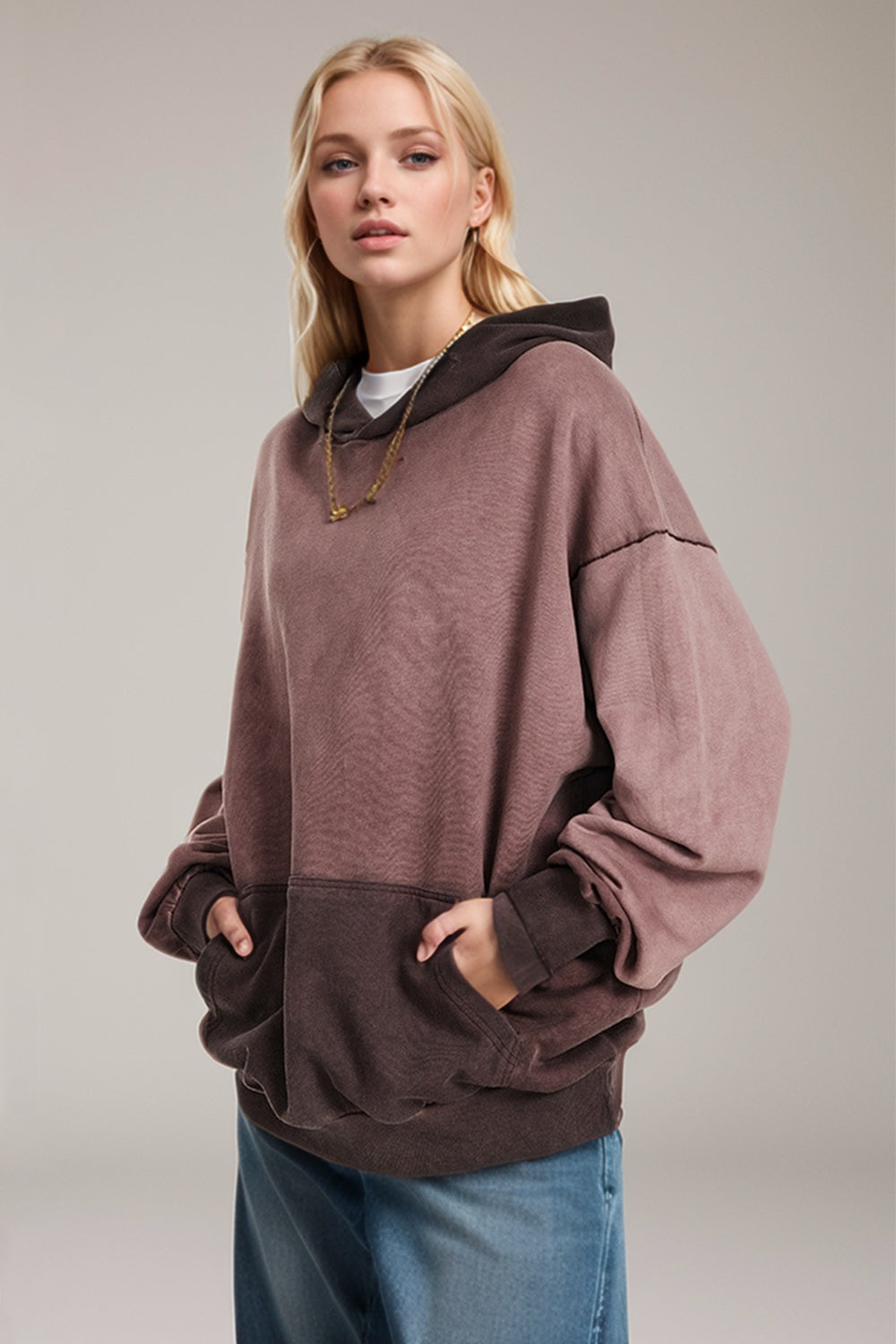 Basic Bae Drop Shoulder Long Sleeve Hoodie with Kangaroo Pocket - Velora Luxury Fashion