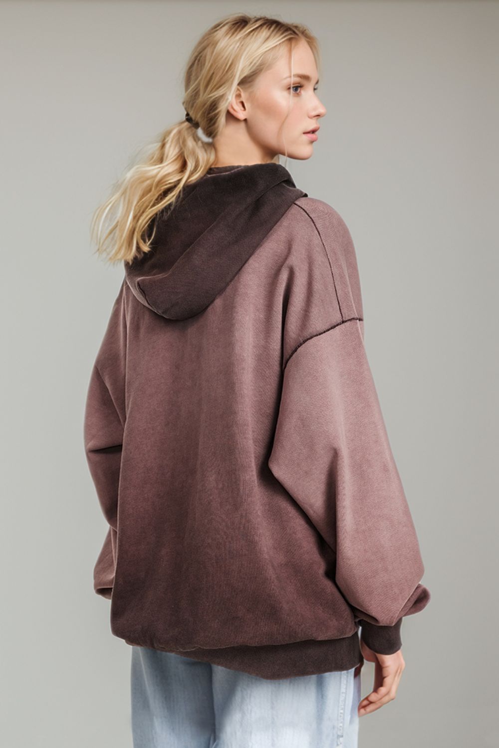 Basic Bae Drop Shoulder Long Sleeve Hoodie with Kangaroo Pocket - Velora Luxury Fashion