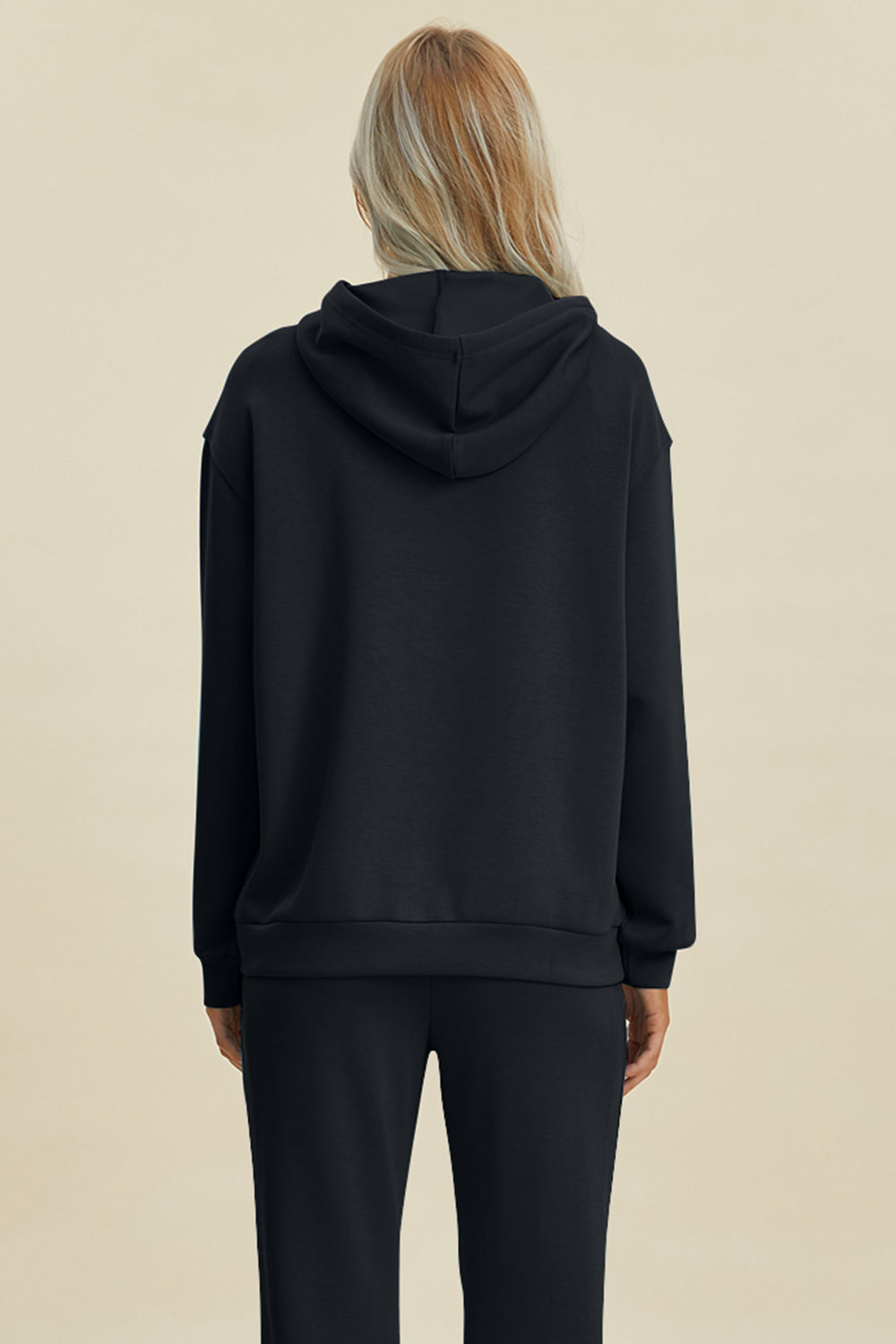 Basic Bae Full Size Air Scuba Drawstring Long Sleeve Hoodie with Kangaroo Pocket - Velora Luxury Fashion