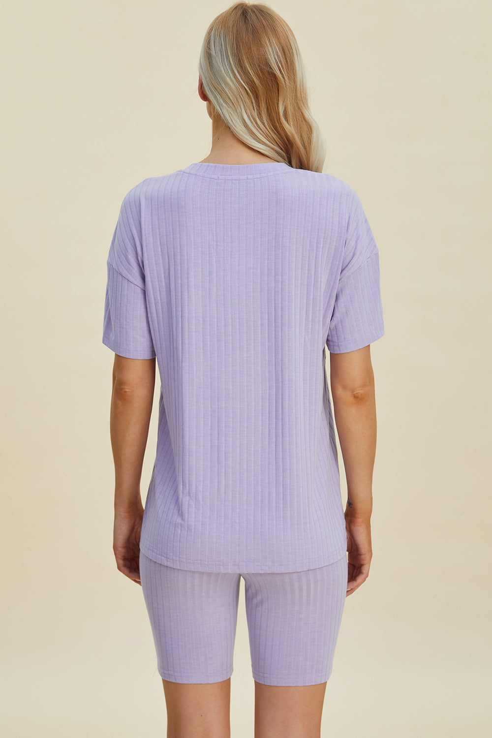 Basic Bae Full Size Ribbed V-Neck Short Sleeve Top and Shorts Set - Velora Luxury Fashion