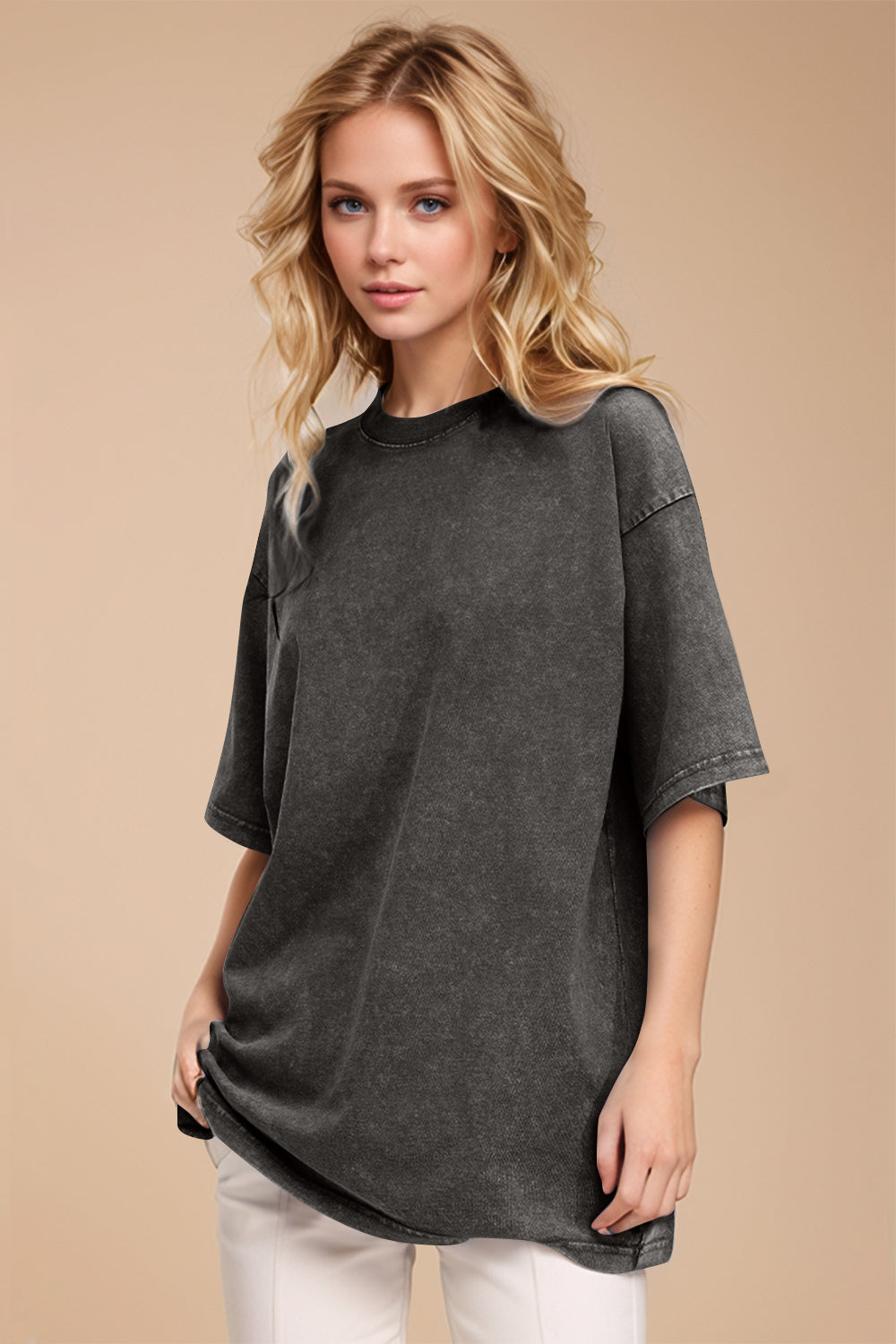 Basic Bae Round Neck Half Sleeve T-Shirt - Velora Luxury Fashion