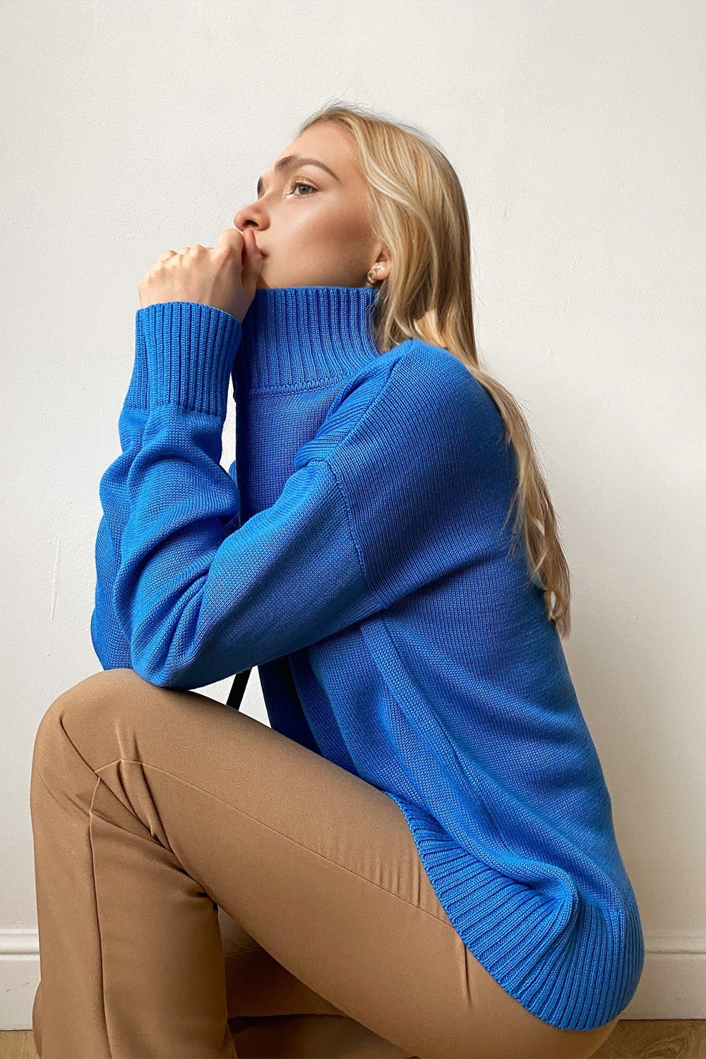 Basic Bae Turtleneck Dropped Shoulder Long Sleeve Sweater - Velora Luxury Fashion