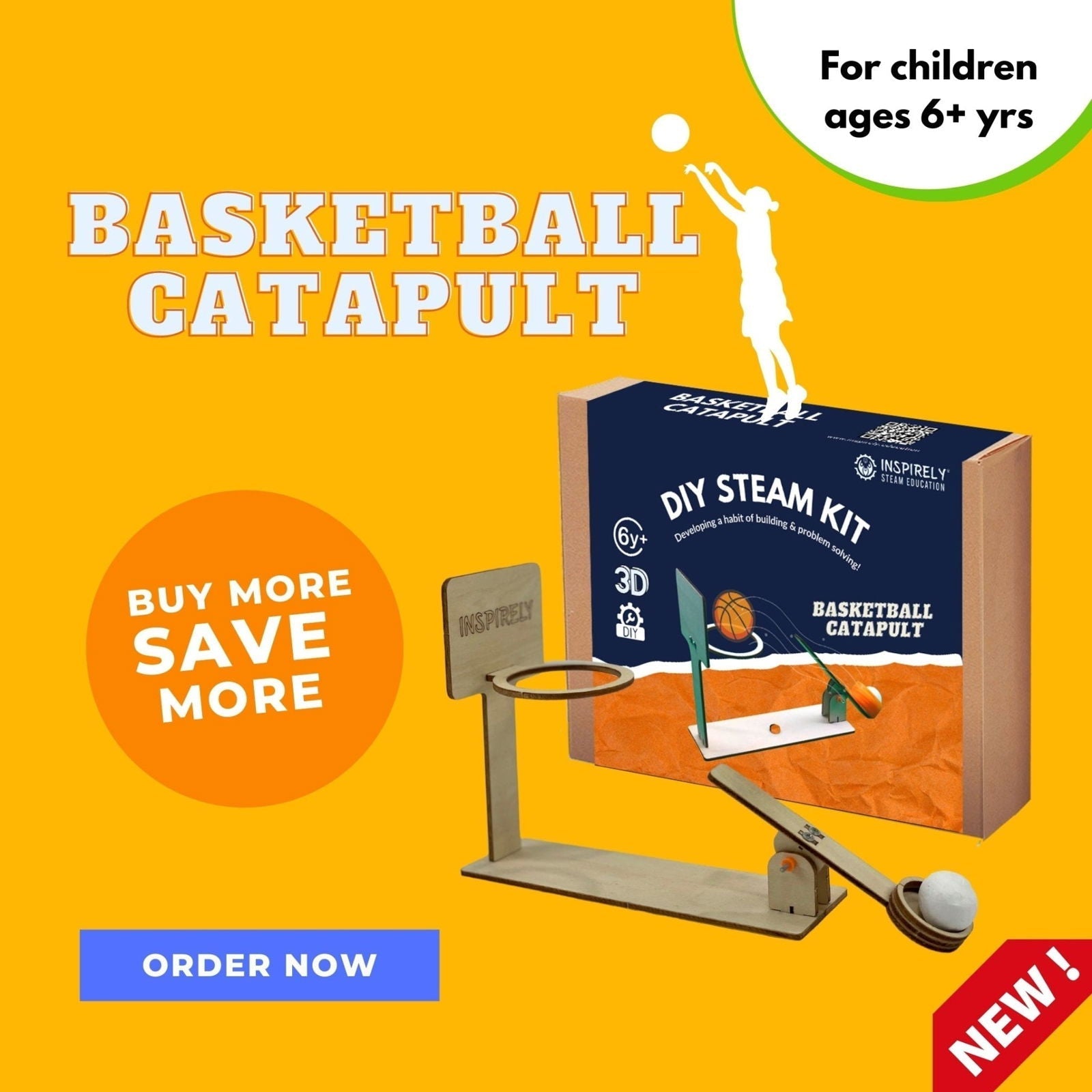 Basketball Catapult | DIY STEM Kit / Project | For Ages 6-99 Yrs - Velora Luxury Fashion