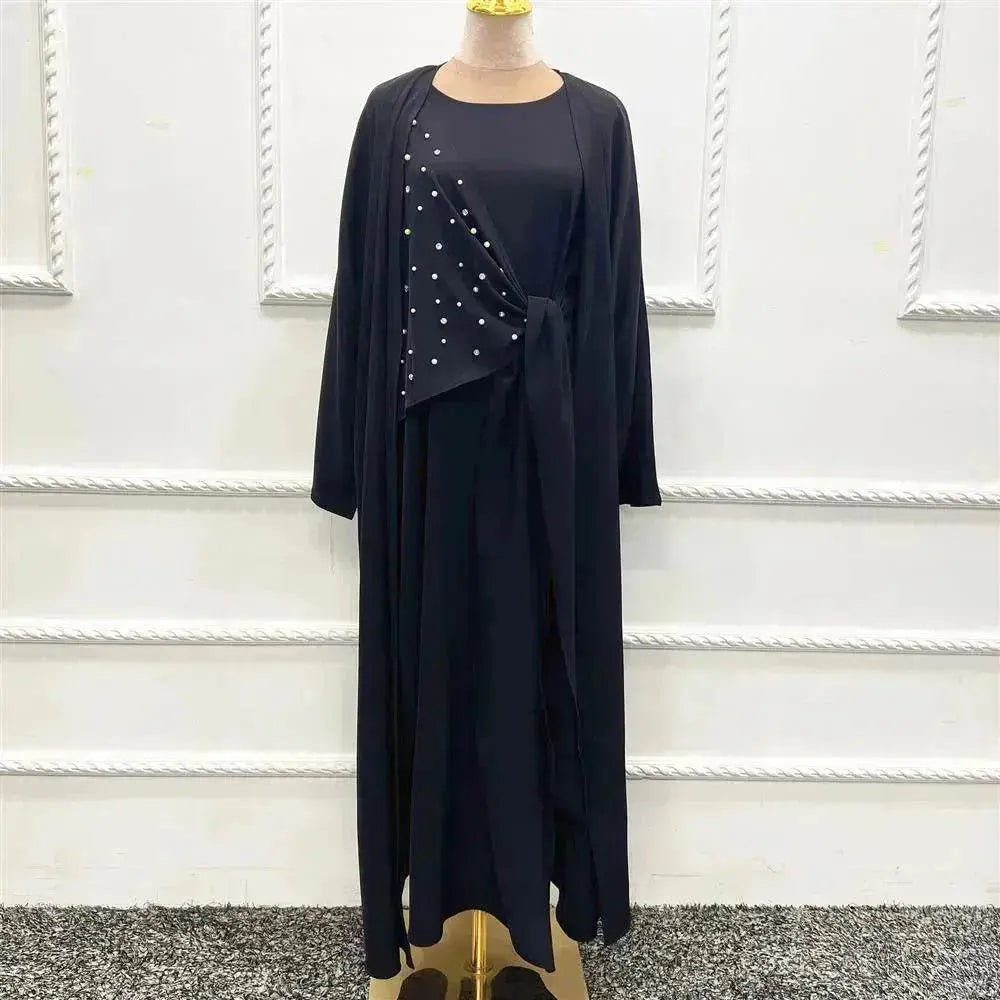 Beaded Women's Arab  Solid Color Two-piece Suit