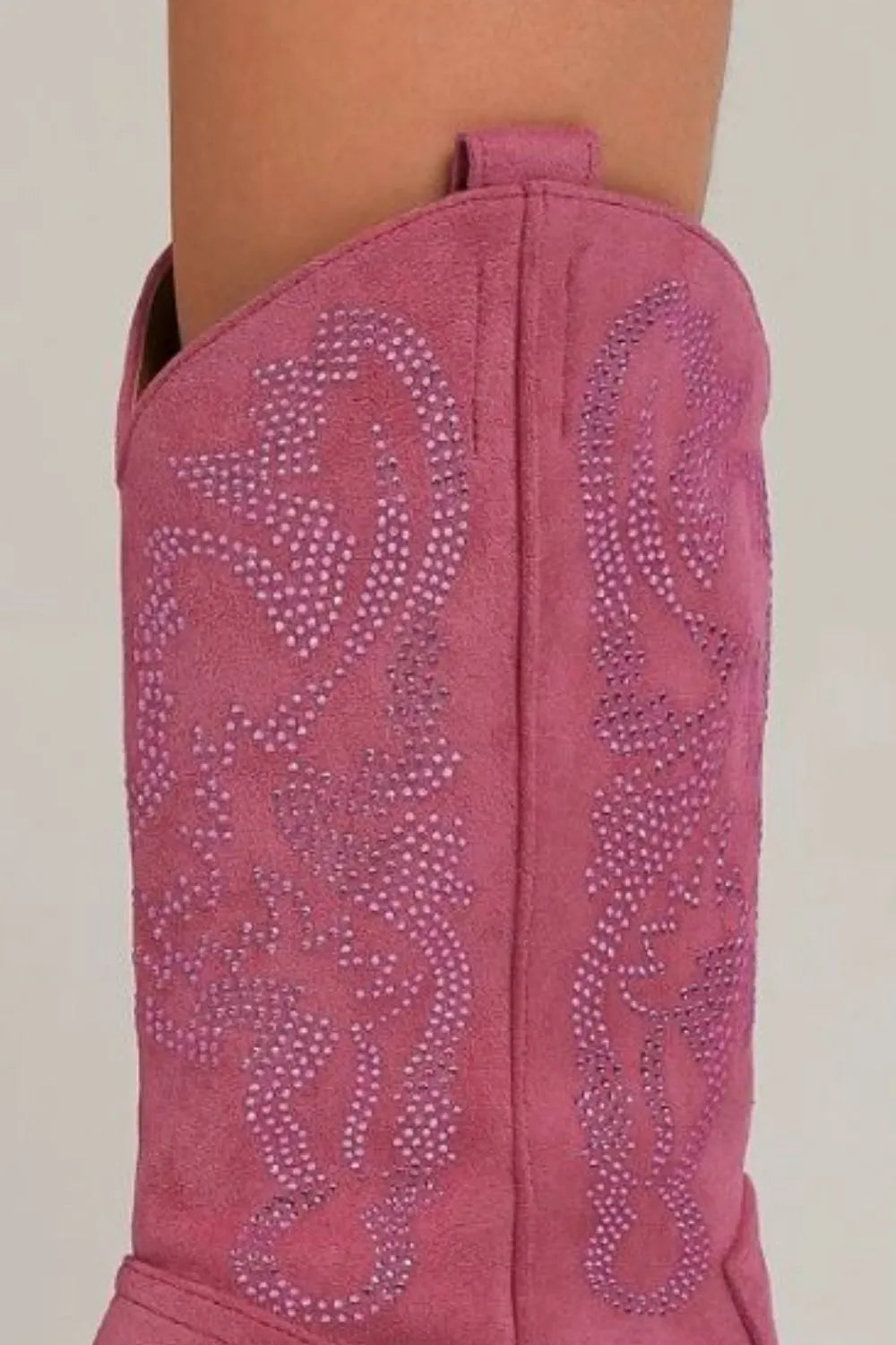 Beast Fashion Rhinestone Detail Point Toe Boots - Velora Luxury Fashion