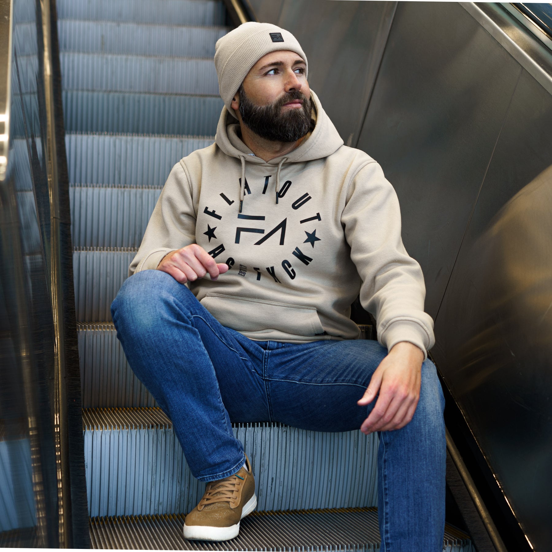 FA Pullover Hoodie Beige - Velora