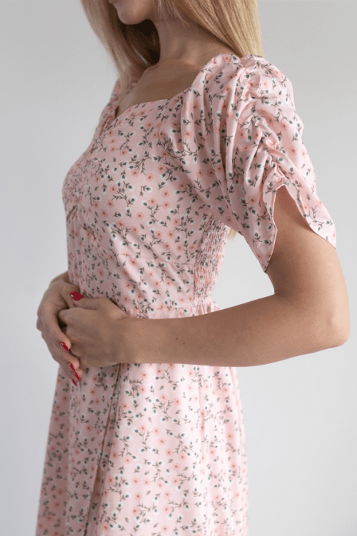 Floral Puff Sleeve Maxi Dress