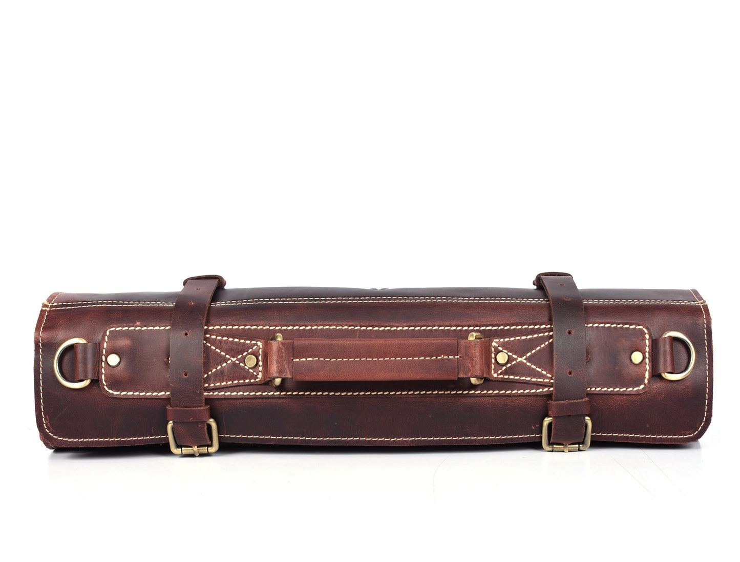 Bend Leather Chef Knife Roll 10 Slot - Walnut Brown - Velora Luxury Fashion
