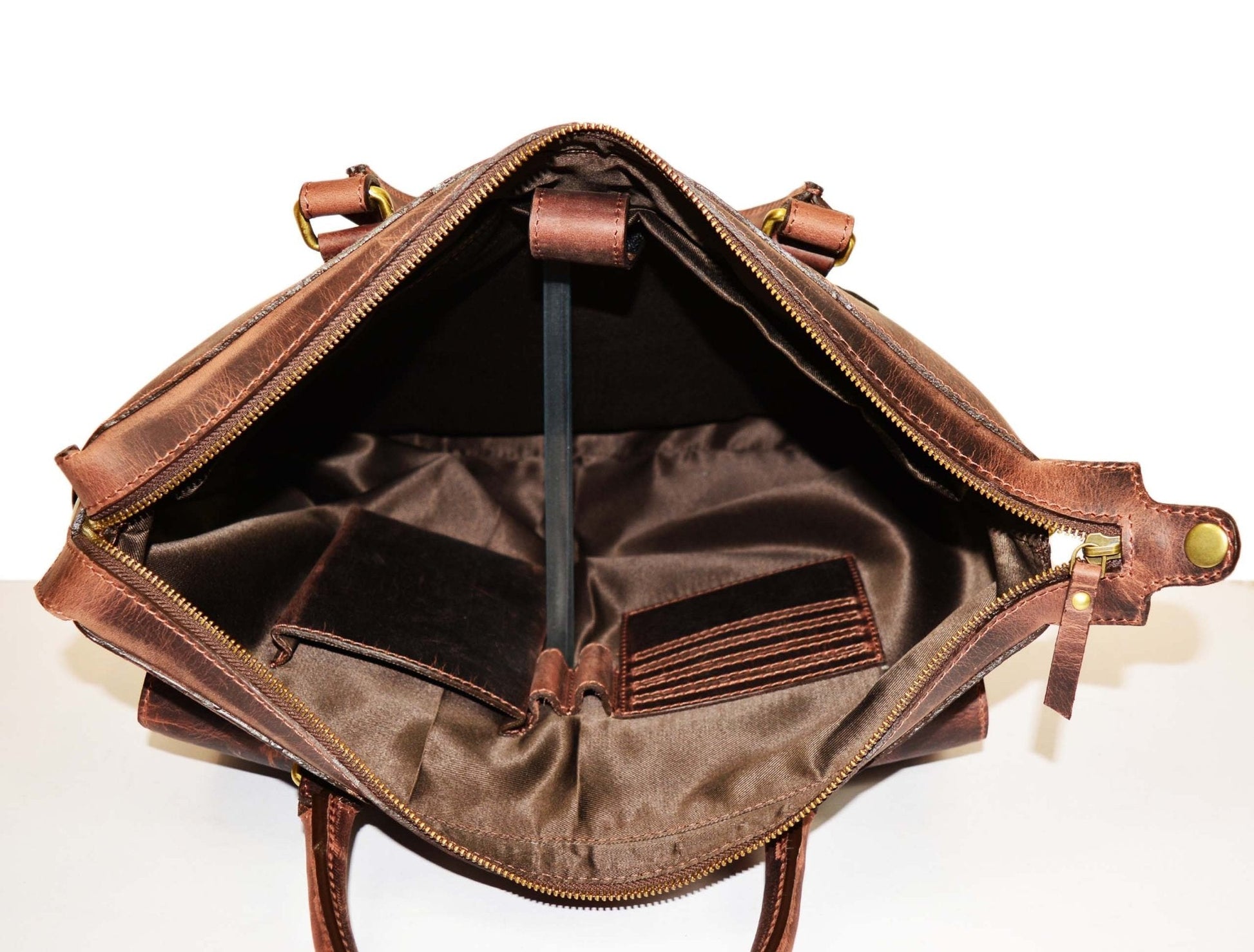 Berkeley Leather Portfolio Bag - Walnut Brown - Velora Luxury Fashion