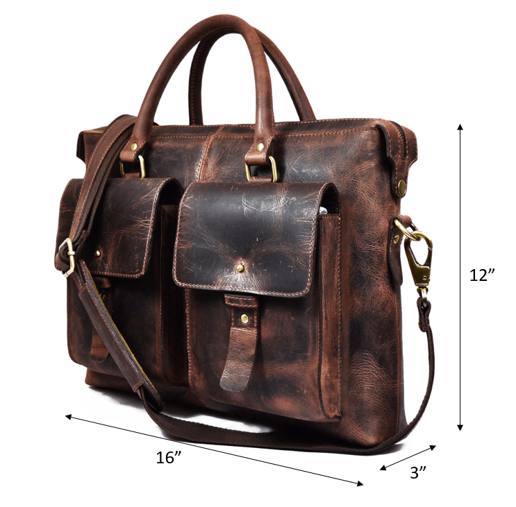 Berkeley Leather Portfolio Bag - Walnut Brown - Velora Luxury Fashion