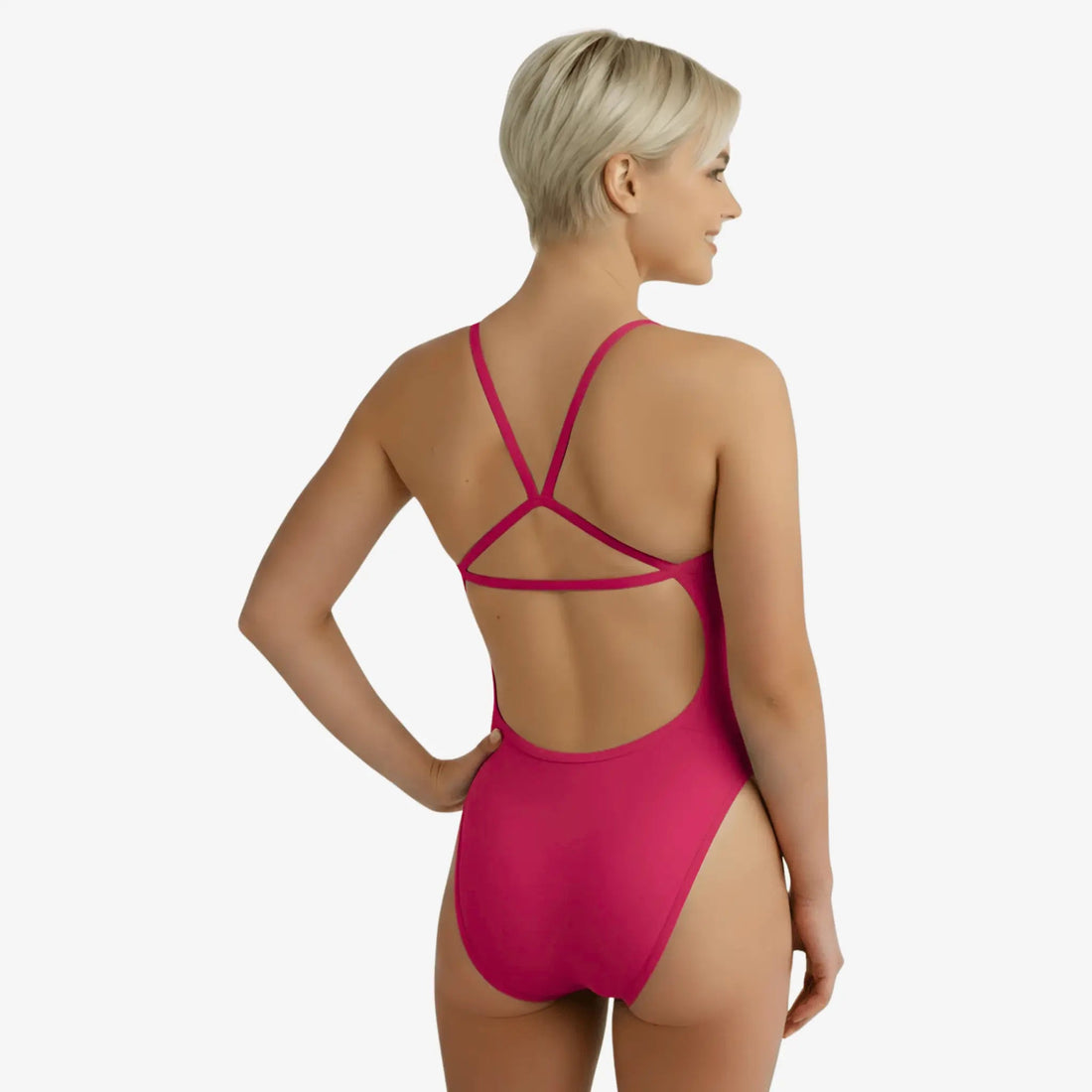 Berry Open-Back One-Piece Performance Swimsuit by Norca