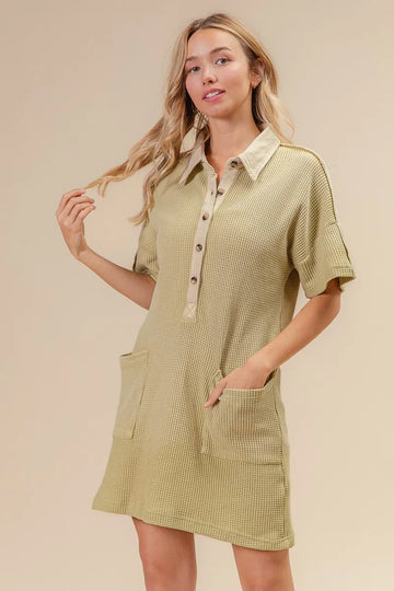 BiBi Dip Dye Mineral Washed Knit Dress - Velora Luxury Fashion