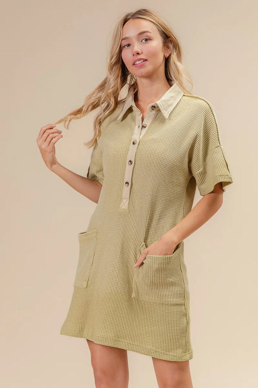 BiBi Dip Dye Mineral Washed Knit Dress - Velora Luxury Fashion