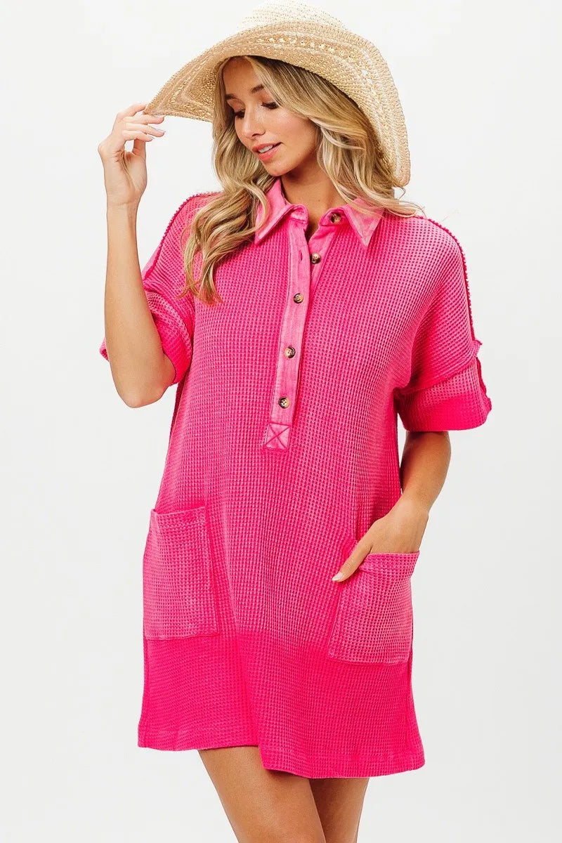 BiBi Dip Dye Mineral Washed Knit Dress - Velora Luxury Fashion