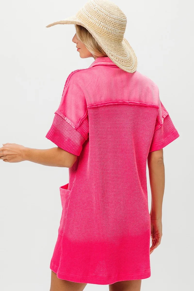 BiBi Dip Dye Mineral Washed Knit Dress - Velora Luxury Fashion