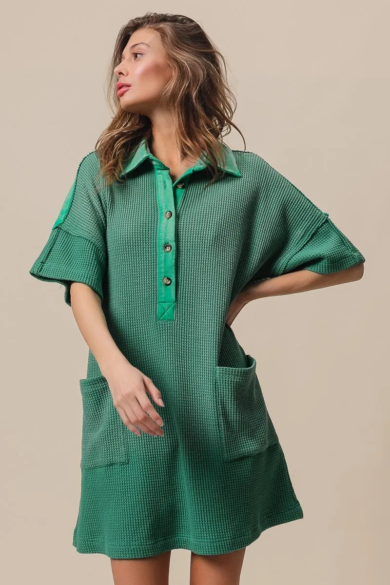 BiBi Dip Dye Mineral Washed Knit Dress - Velora Luxury Fashion