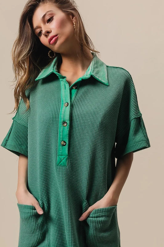 BiBi Dip Dye Mineral Washed Knit Dress - Velora Luxury Fashion