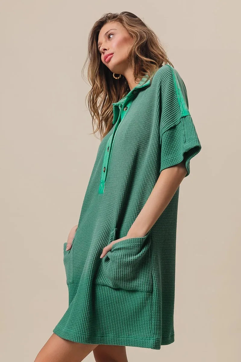 BiBi Dip Dye Mineral Washed Knit Dress - Velora Luxury Fashion