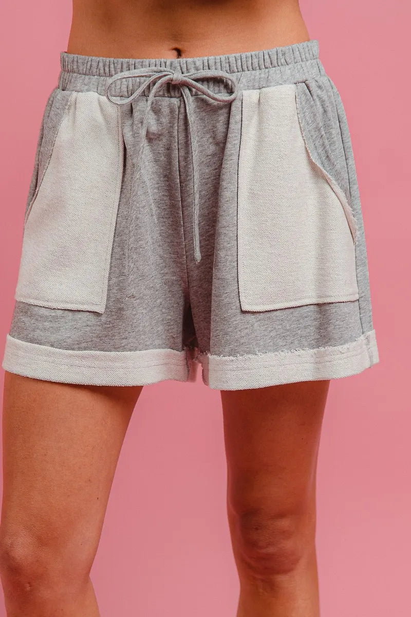 BiBi French Terry Knit Shorts with Side Pocket - Velora Luxury Fashion