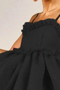 BiBi Ruffled Edge Sweet Heart Neck Sleeveless Tulle Dress - Velora Luxury Fashion