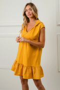 BiBi Ruffled French Terry Hooded Dress - Velora Luxury Fashion