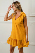 BiBi Ruffled French Terry Hooded Dress - Velora Luxury Fashion