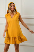 BiBi Ruffled French Terry Hooded Dress - Velora Luxury Fashion