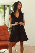 BiBi Ruffled French Terry Hooded Dress - Velora Luxury Fashion