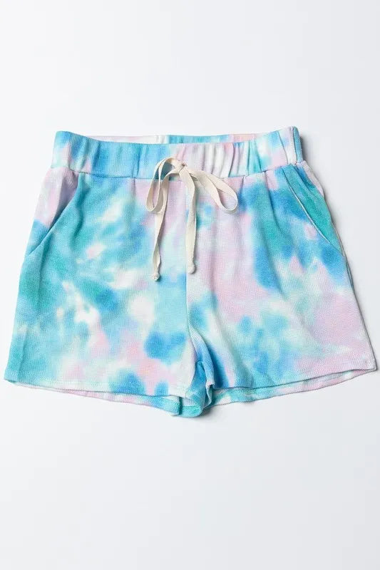 BiBi Tie Dye Print Casual Shorts with Twill - Velora Luxury Fashion