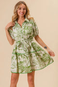BiBi Woven Printed Tiered Dress - Velora Luxury Fashion