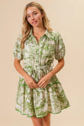 BiBi Woven Printed Tiered Dress - Velora Luxury Fashion