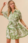 BiBi Woven Printed Tiered Dress - Velora Luxury Fashion