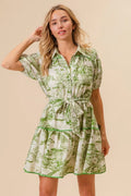 BiBi Woven Printed Tiered Dress - Velora Luxury Fashion