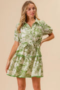 BiBi Woven Printed Tiered Dress - Velora Luxury Fashion
