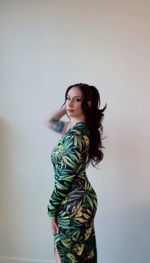 Big Buds One-Shoulder Slit Maxi Dress - Velora