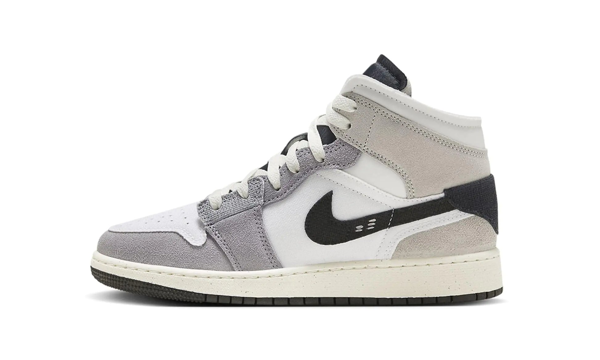 Big Kids Air Jordan 1 Mid SE Craft GS Inside Out - Cement Grey FD9091 002 Grade School - Size 6.5y - Velora Luxury Fashion