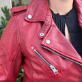 Biker-Look Sheep Leather Jacket - Velora Luxury Fashion
