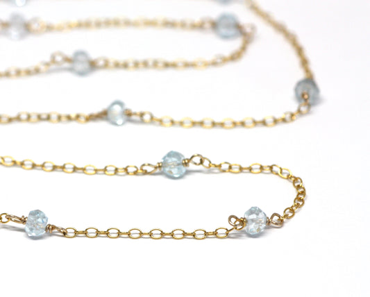 Blue Topaz Wire Wrapped Layering Necklace - Velora Luxury Fashion