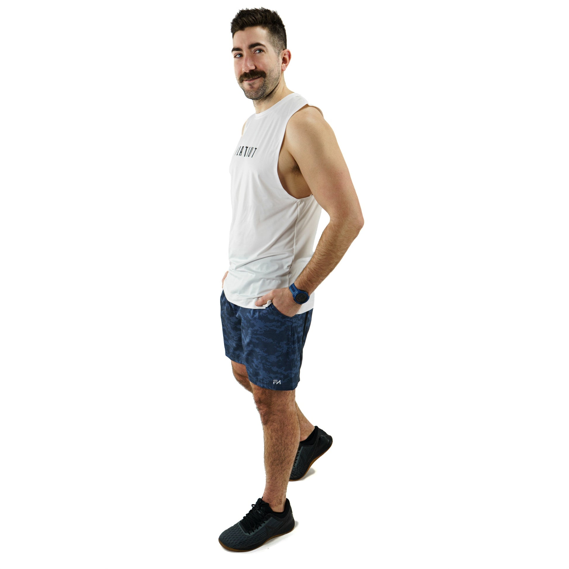 Unlimited Shorts Blue Camo (7.5") - Velora