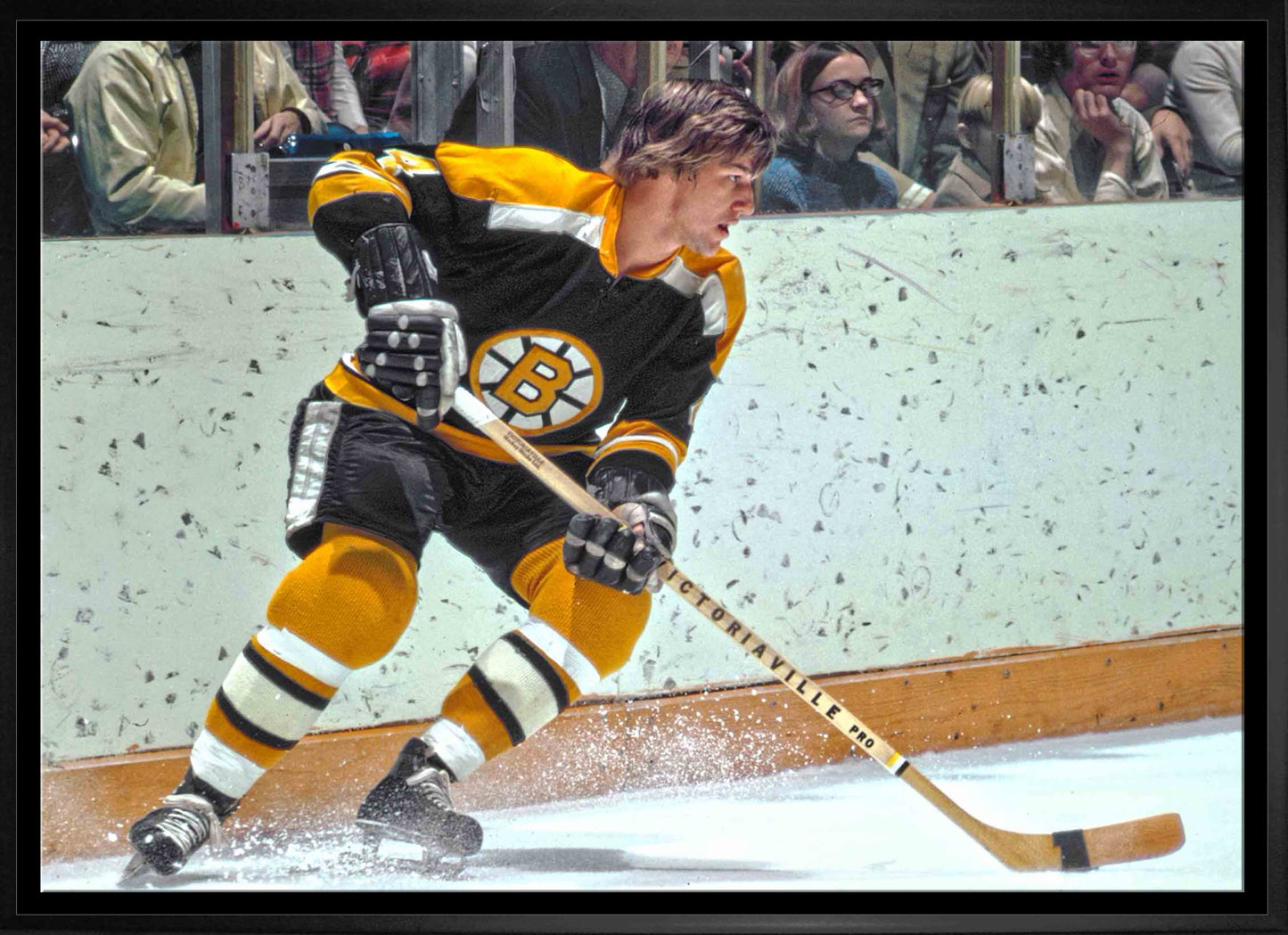 Bobby Orr Boston Bruins Framed 20x29 Skating Black Jersey Canvas - Velora Luxury Fashion