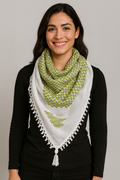 Bold Olive Kufiya (Keffiyeh) | Made in Jordan - Velora Luxury Fashion