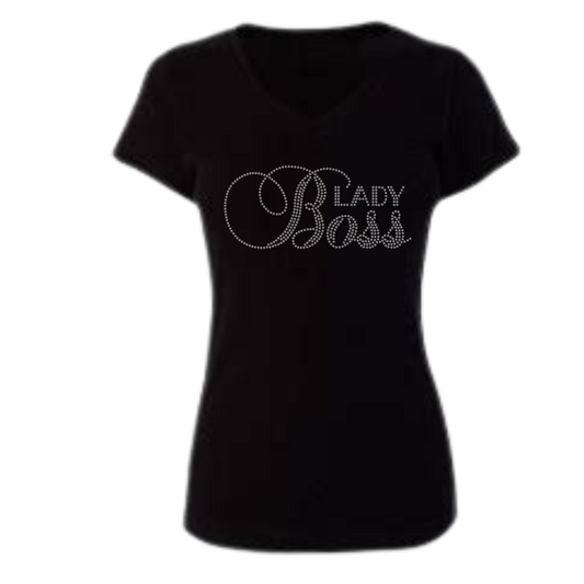 Boss Lady Rhinestone Shirt – Empowerment Sparkle Bling Tee | Blingdazzel