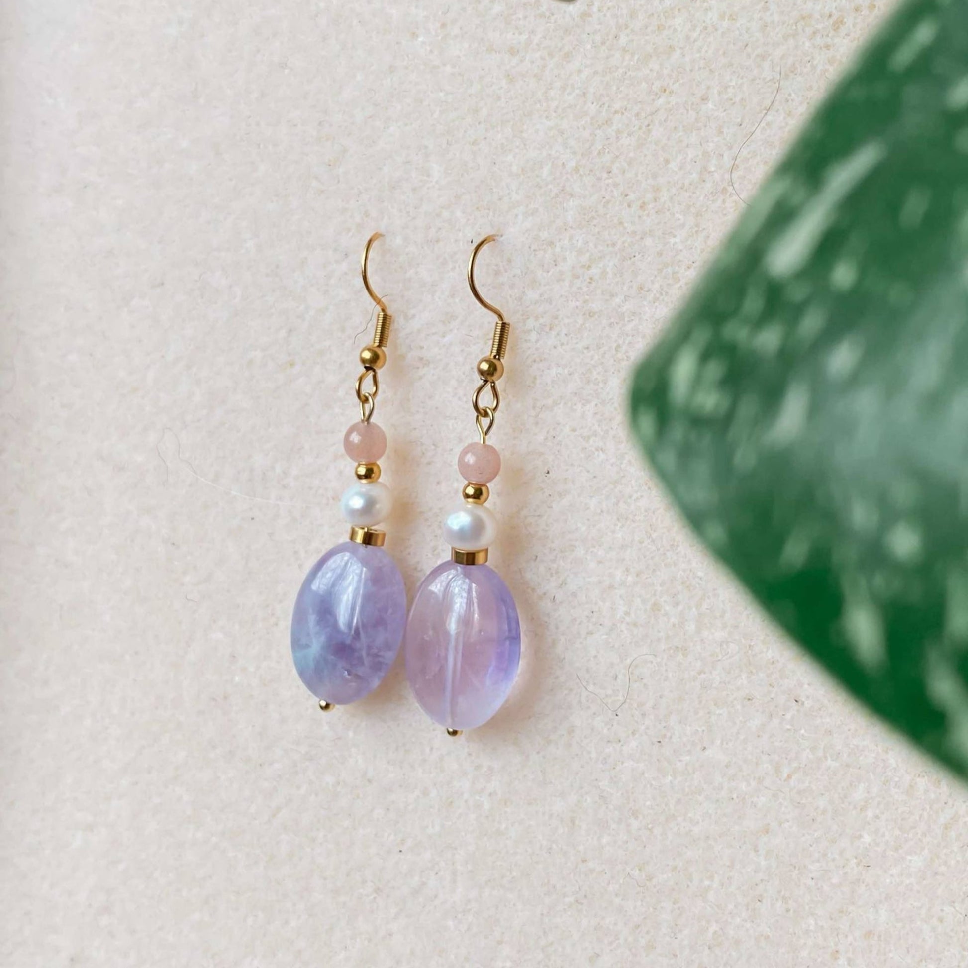 Boucles d’oreilles pendantes en améthyste | LUNARA - Velora Luxury Fashion